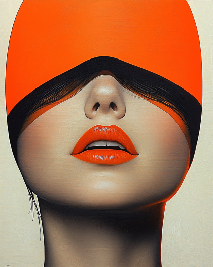 Abstract Woman with Orange Blindfold
