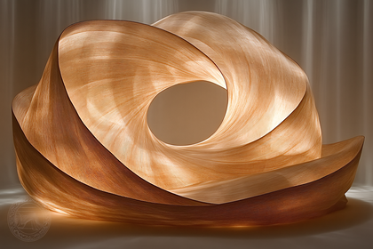 Abstract Wood-Like Lamp Sculpture