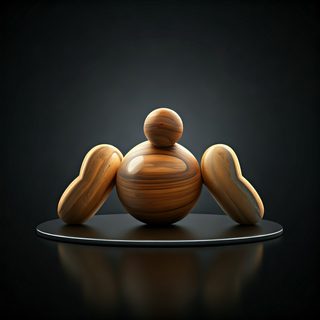 wooden sphere sculpture