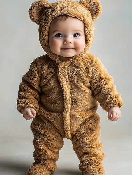 Adorable Baby In Bear Costume