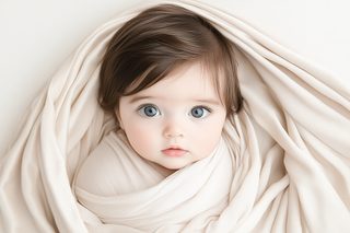 wrapped baby portrait