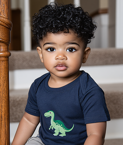 Adorable Boy on Stairs