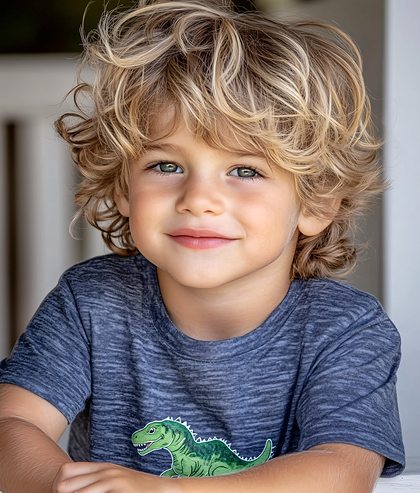 Adorable Boy with Curly Blonde Hair