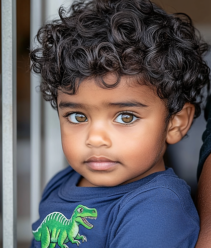 Adorable Boy with Curly Hair