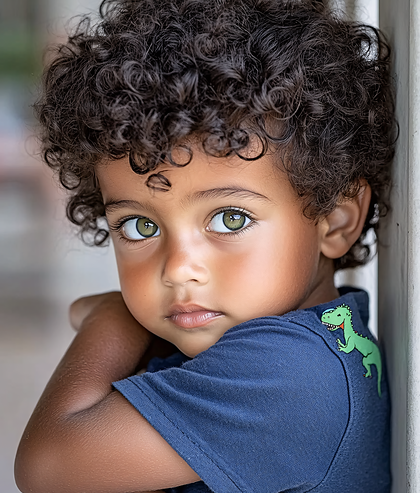 Adorable Boy with Curly Hair
