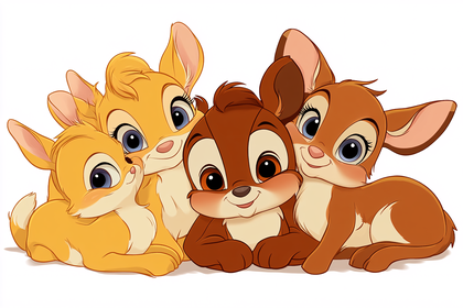 Adorable Cartoon Animal Friends
