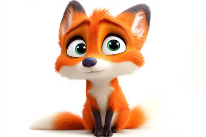 Adorable Cartoon Fox Cub