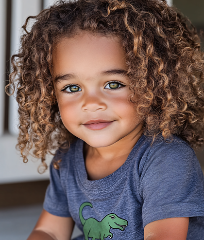 Adorable Child with Green Eyes