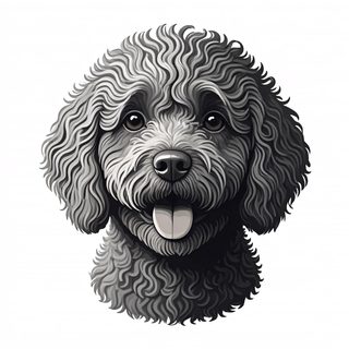 curly poodle portrait