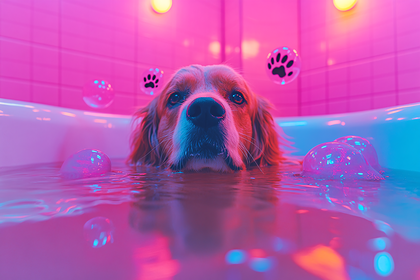 Adorable Dog Bath Time