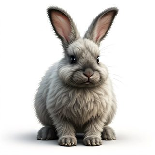 fluffy grey rabbit