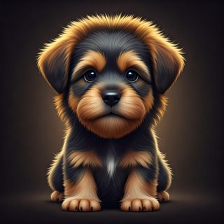 fluffy puppy portrait