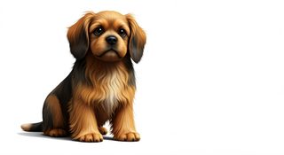 fluffy puppy sitting