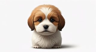 fluffy puppy portrait
