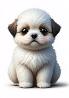 fluffy puppy portrait