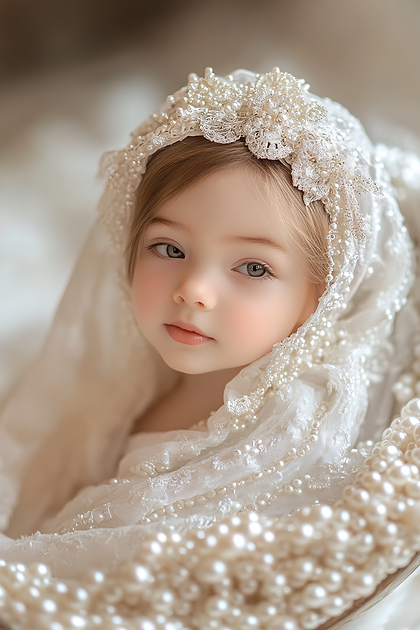 Adorable Little Princess In A Wedding Dress