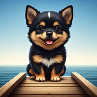 puppy on pier