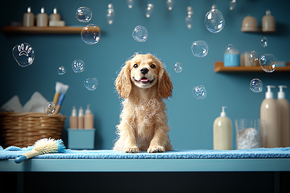 Adorable Puppy Ready For A Bath
