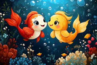 Adorable Underwater Goldfish