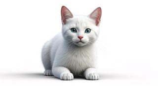 white kitten portrait