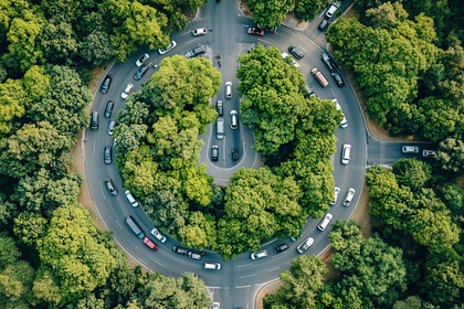 Aerial View of Traffic Circle