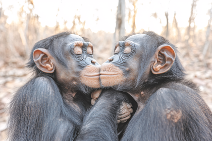 Affectionate Chimpanzee Embrace