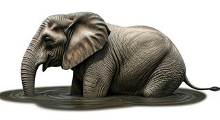 elephant in water