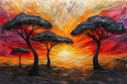 African Sunset Trees