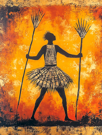 African Warrior Silhouette