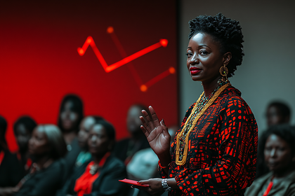 African Woman Addressing Audience