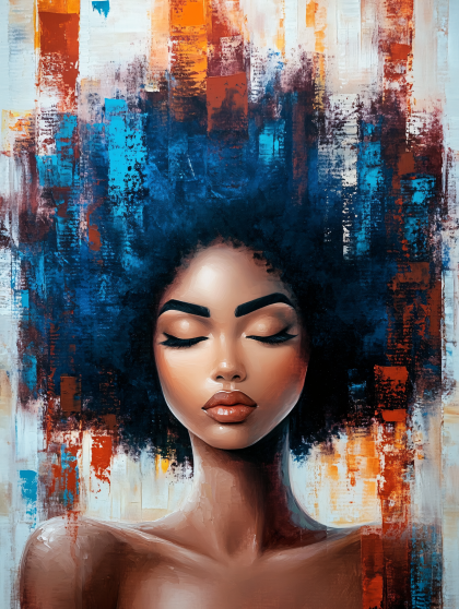 Afro Woman Abstract Portrait