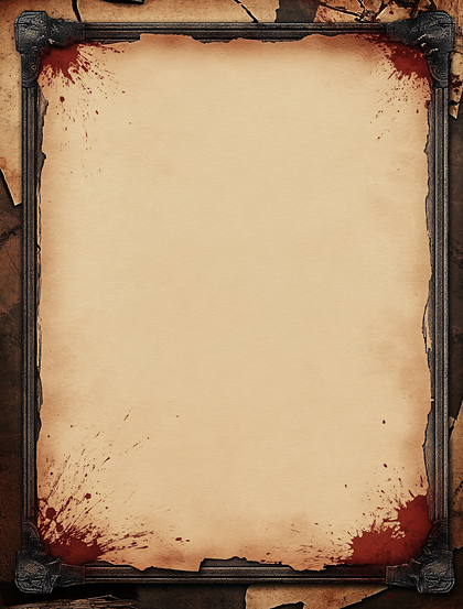 Aged Blood Stained Document Frame