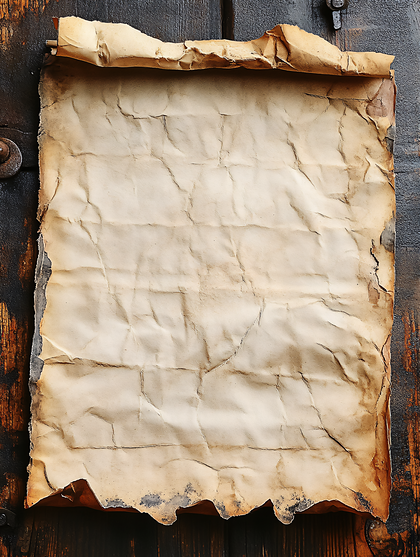 Aged Paper on Wooden Door