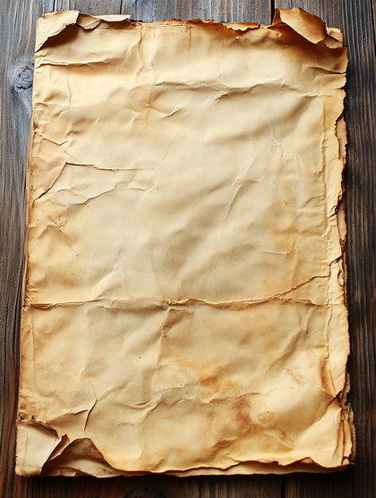Aged Paper on Wooden Planks