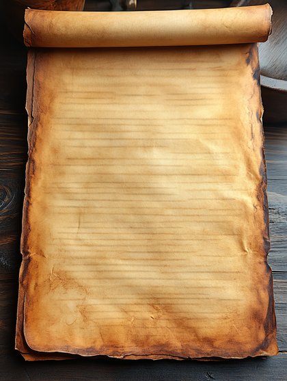 Aged Scroll On Wooden Table