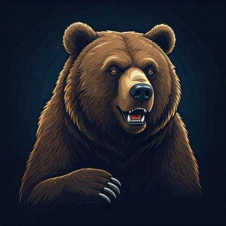 aggressive brown bear