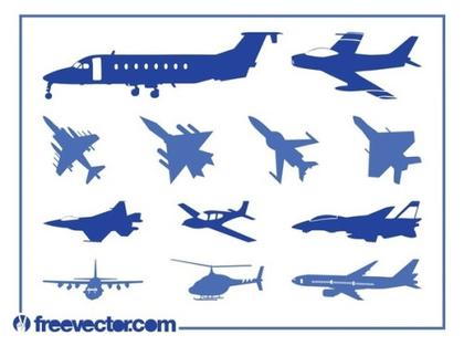 Aircraft Silhouettes Free Vector