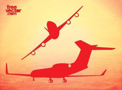 Airplane Flights Free Vector