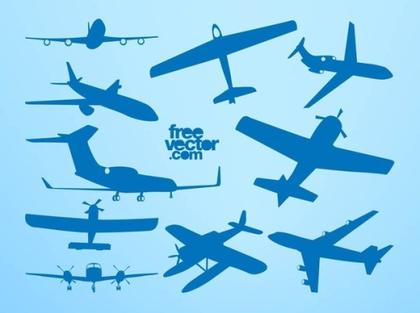 Airplane Silhouettes Free Vector