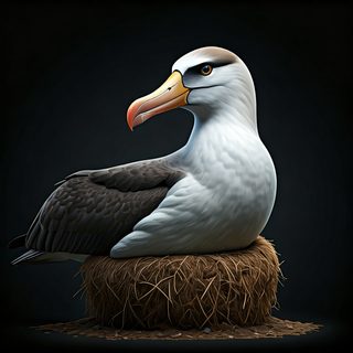 albatross in nest