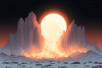 Alien Moonlit Peaks