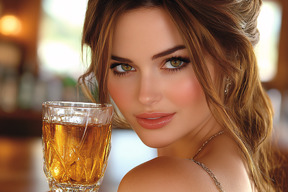 Alluring Woman with Drink