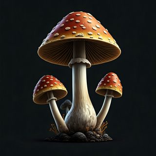 amanita mushroom cluster
