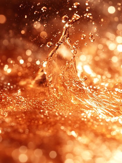 Amber Liquid Splash