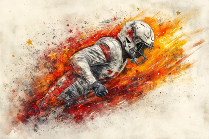 American Football Player in Action