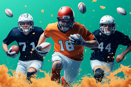 American Football Players In Action