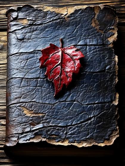 Ancient Book with Leaf Emblem