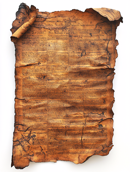 Ancient Burnt Scroll Parchment