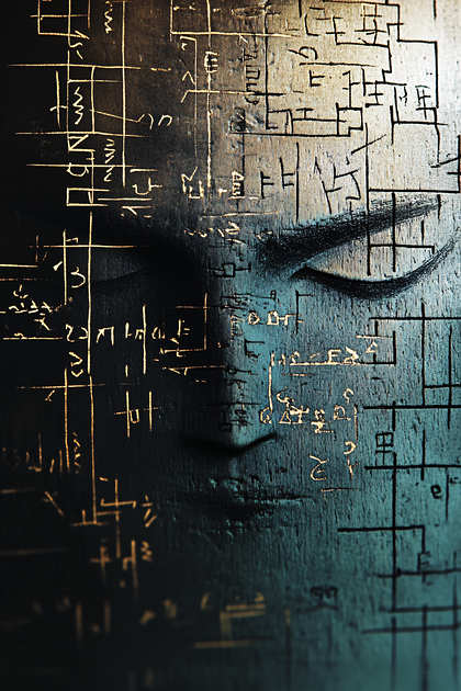 Ancient Script and Facial Silhouette