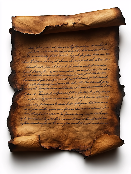 Ancient Scroll With Burned Edges